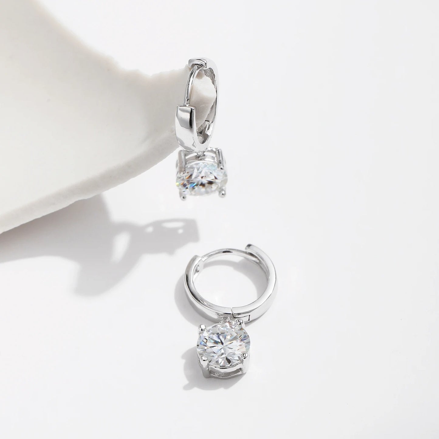 Moissanite Hoop Earrings – D Colour VVS1 | 925 Sterling Silver