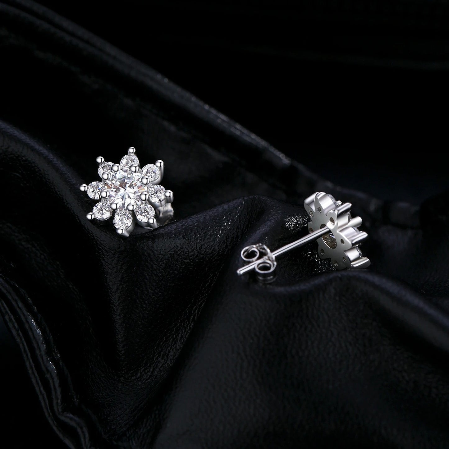 0.40CT Flower Moissanite Stud Earrings – D Colour VVS1 | 925 Sterling Silver Fine Jewellery