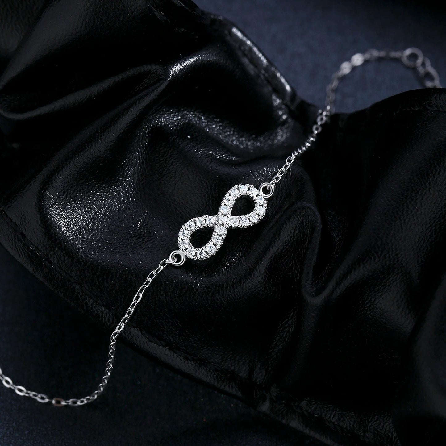 D Colour VVS1 Moissanite Infinity Love Bracelet – 925 Sterling Silver Romantic Fine Jewellery