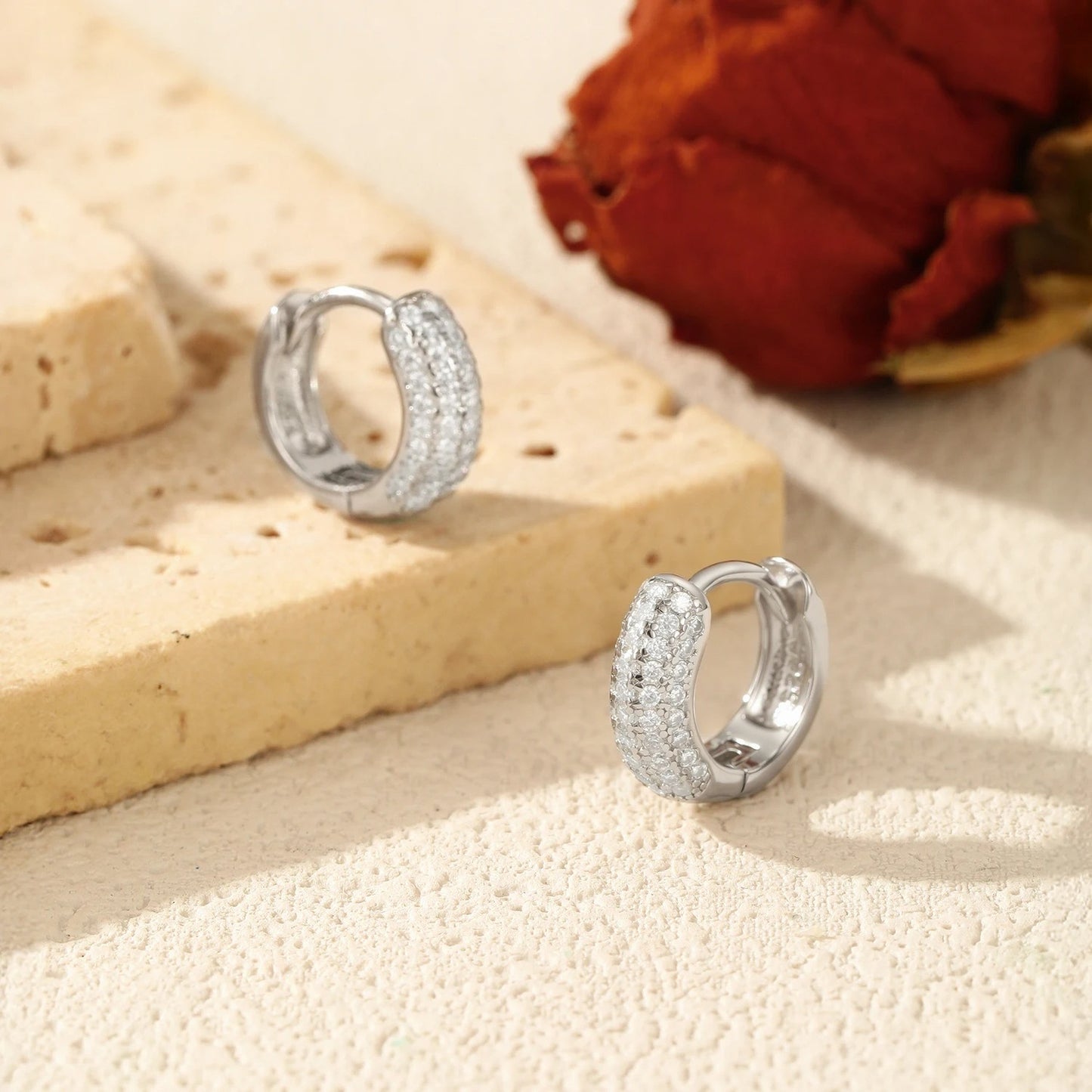 D Colour VVS1 Moissanite Circle Hoop Earrings – 925 Sterling Silver Luxury Fine Jewellery