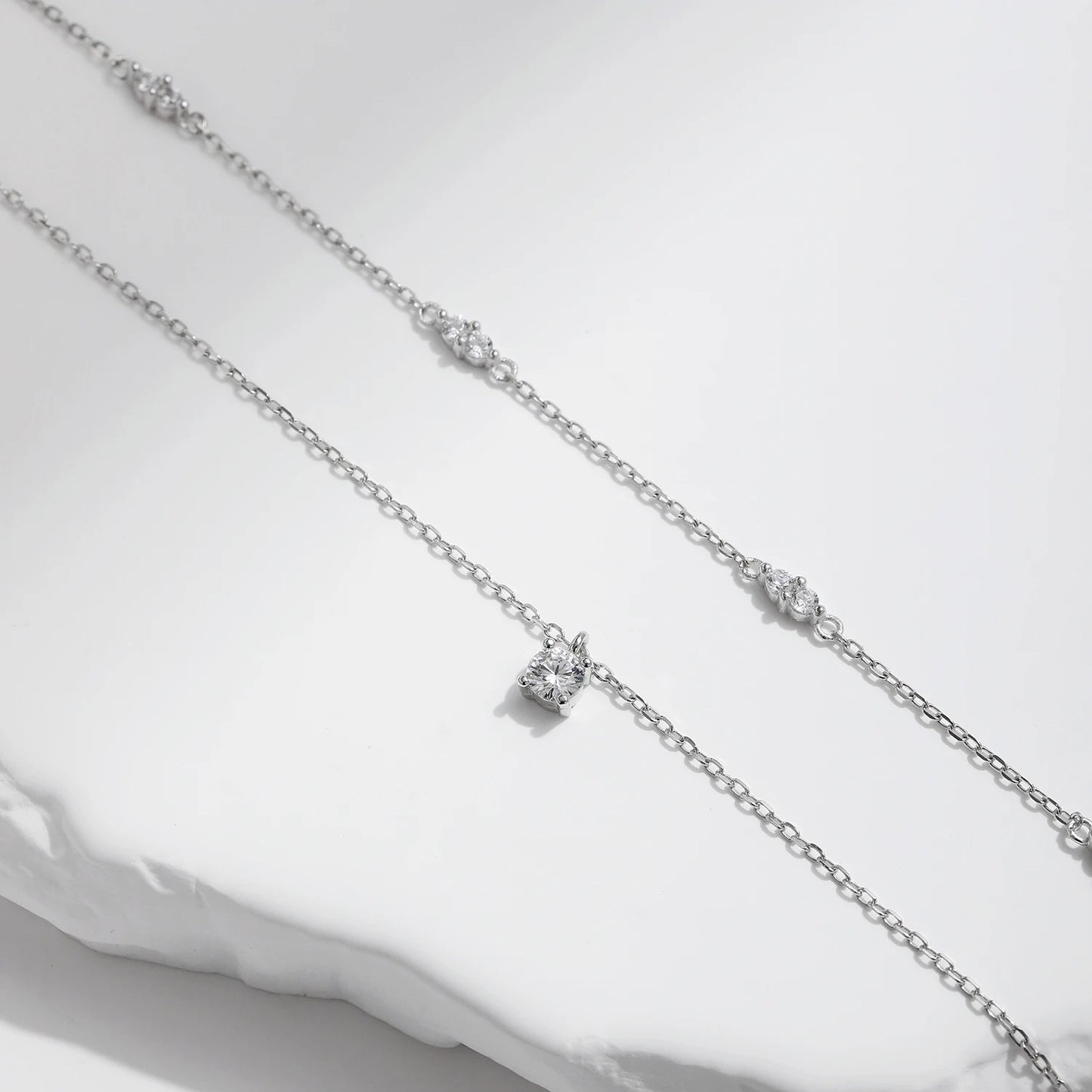 Double Layer Moissanite Choker Necklace – D Colour VVS1 | 925 Sterling Silver