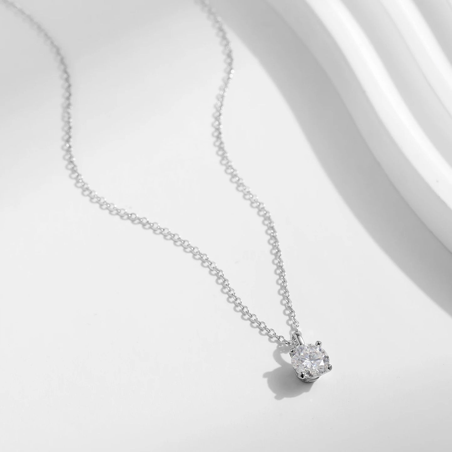 1CT Moissanite Pendant Necklace – D Colour VVS1 | 925 Sterling Silver