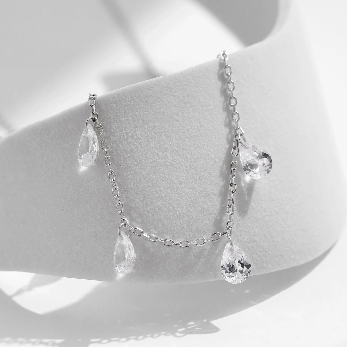 Sparkling Zircon Clavicle Necklace – 925 Sterling Silver