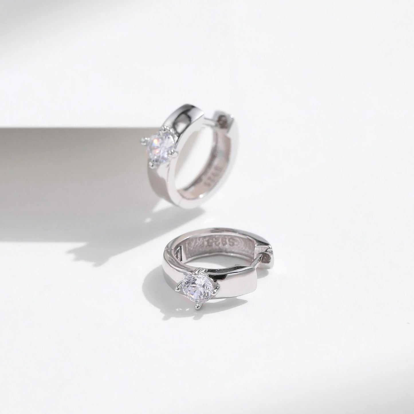 Round Moissanite Hoop Earrings – 925 Sterling Silver D Colour Wedding Earrings