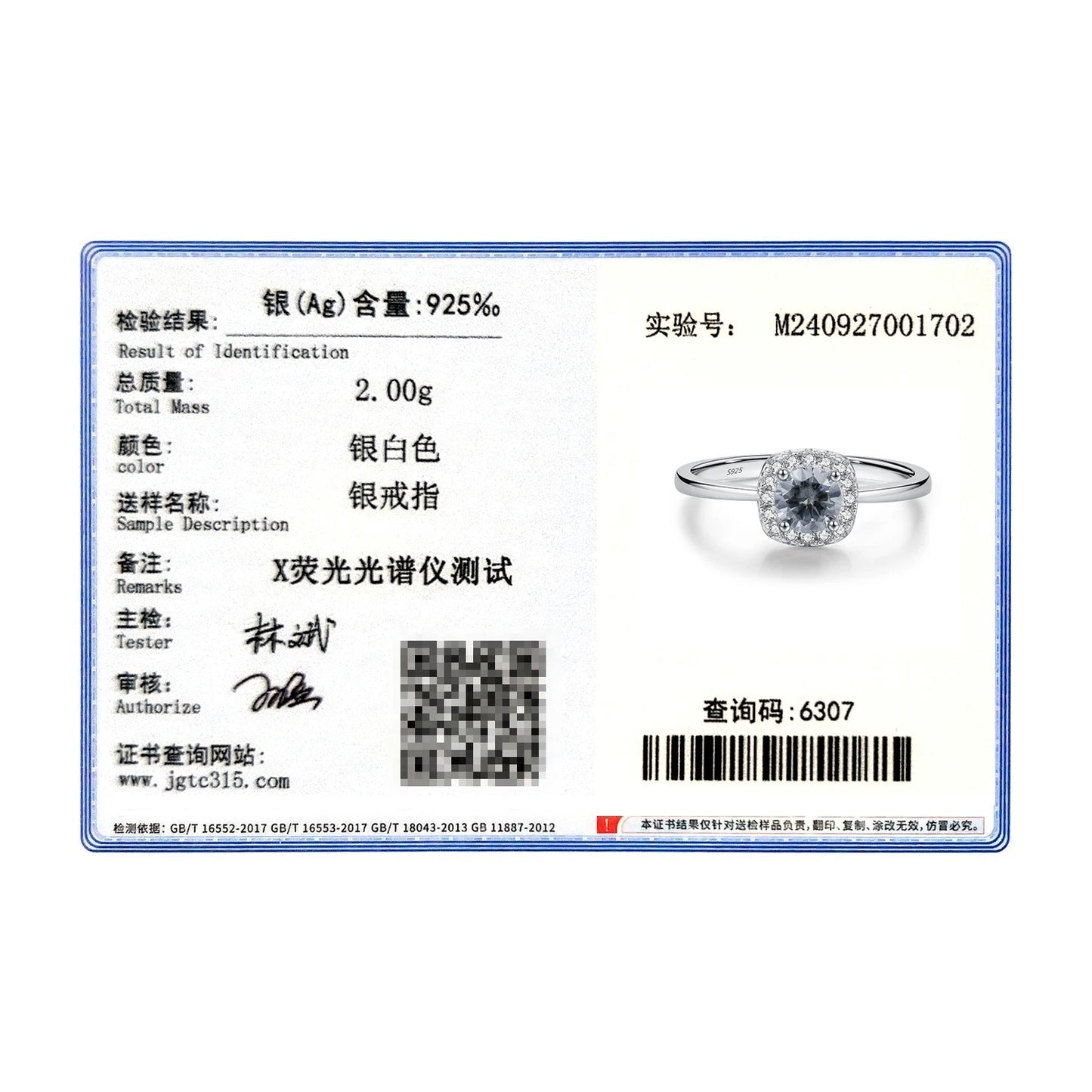 Grey Moissanite Square Halo Ring – 0.5CT | 925 Sterling Silver