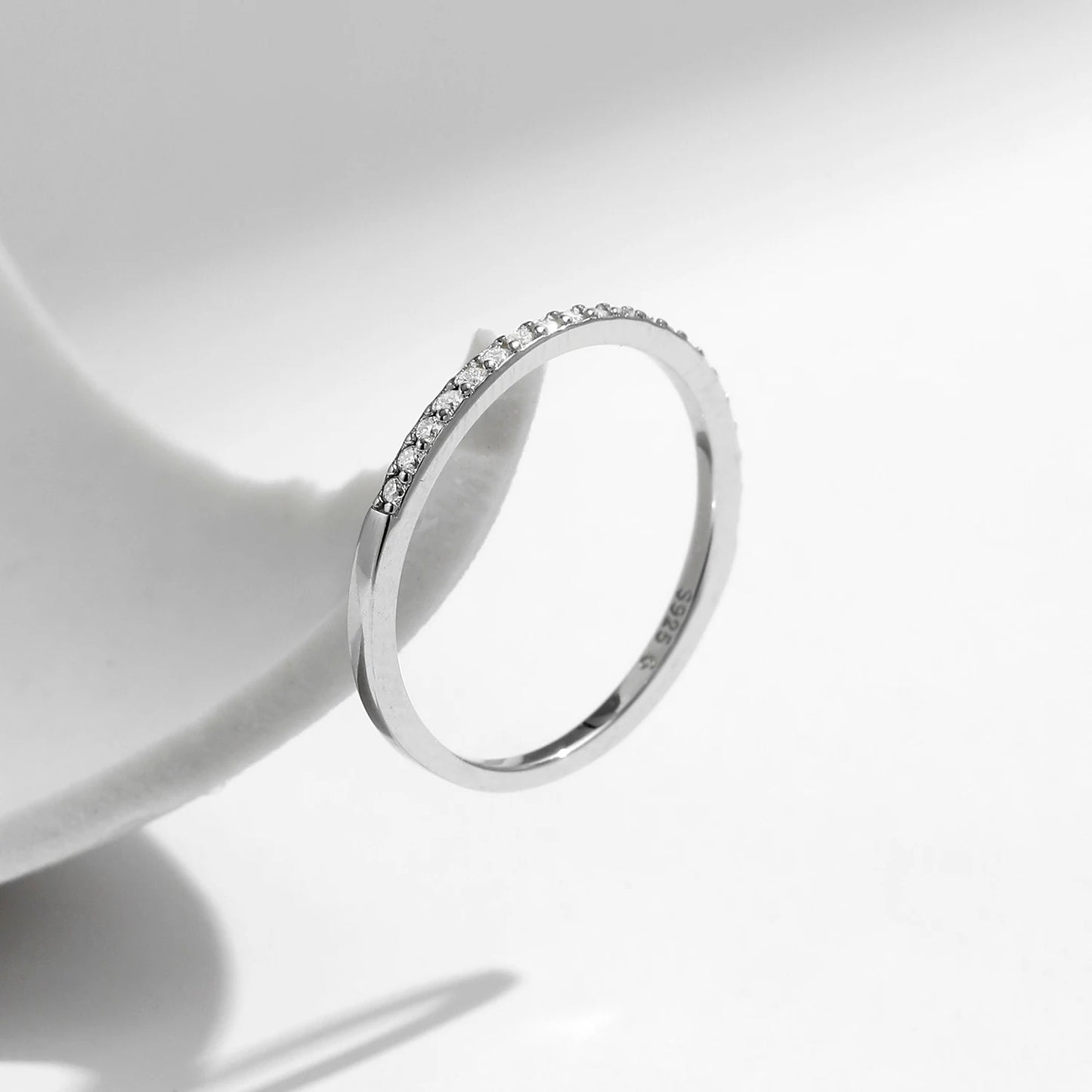 Thin Moissanite Eternity Ring – D Colour VVS1 | 925 Sterling Silver