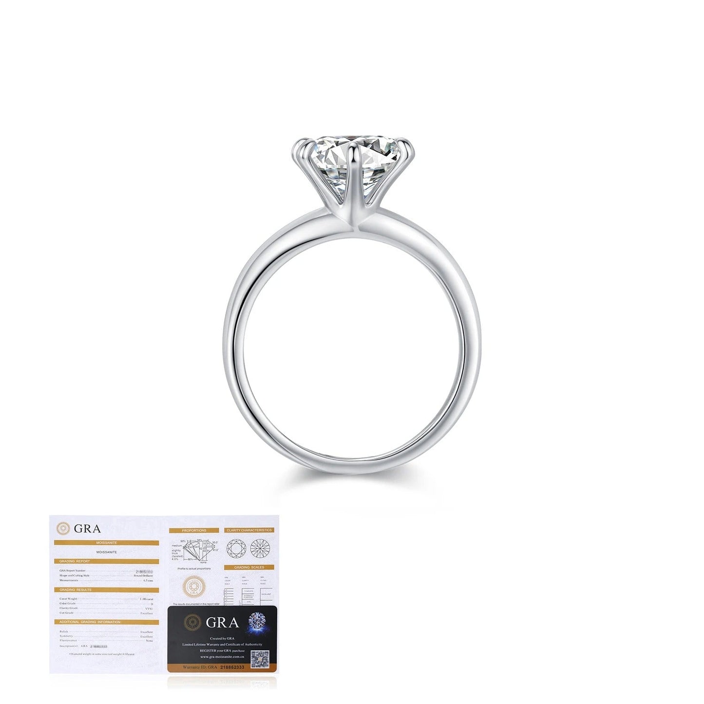 2CT Crown Moissanite Ring – D Colour VVS1 | 925 Sterling Silver