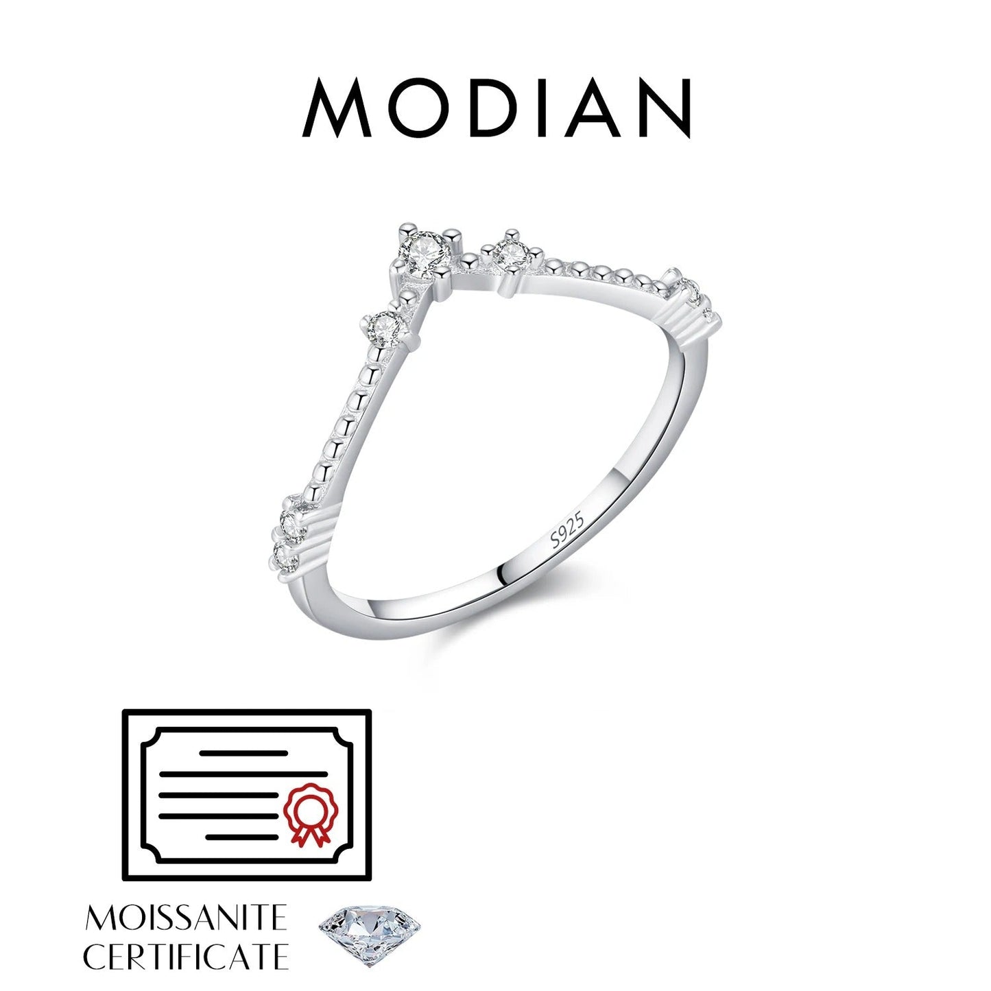 Arrow Moissanite Stackable Ring – D Colour VVS1 | 925 Sterling Silver
