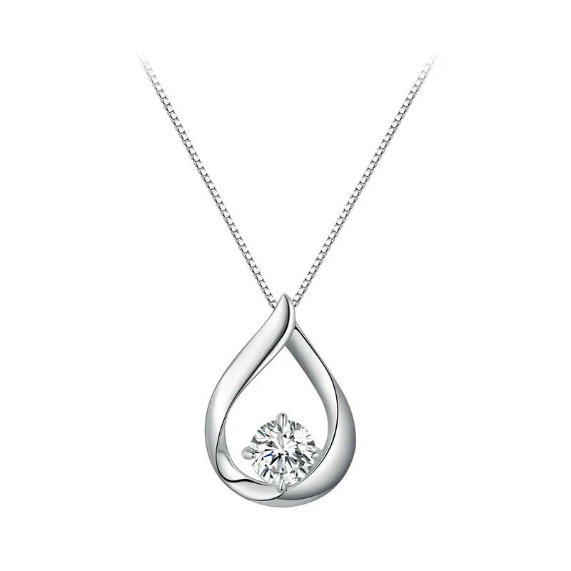1CT D Colour VVS1 Moissanite Water Drop Necklace – 925 Sterling Silver Fine Jewellery