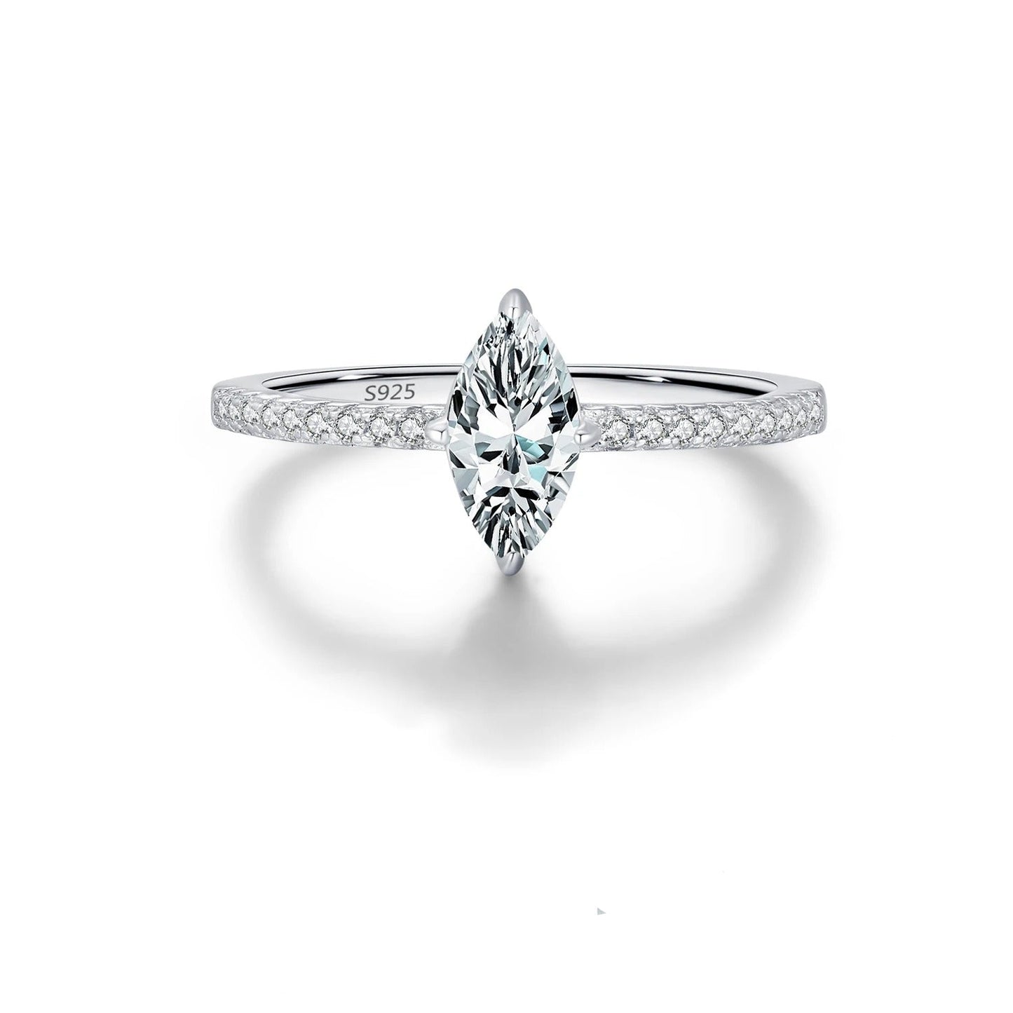 Rhombus Moissanite Ring – 0.5Ct D Colour VVS1 | 925 Sterling Silver