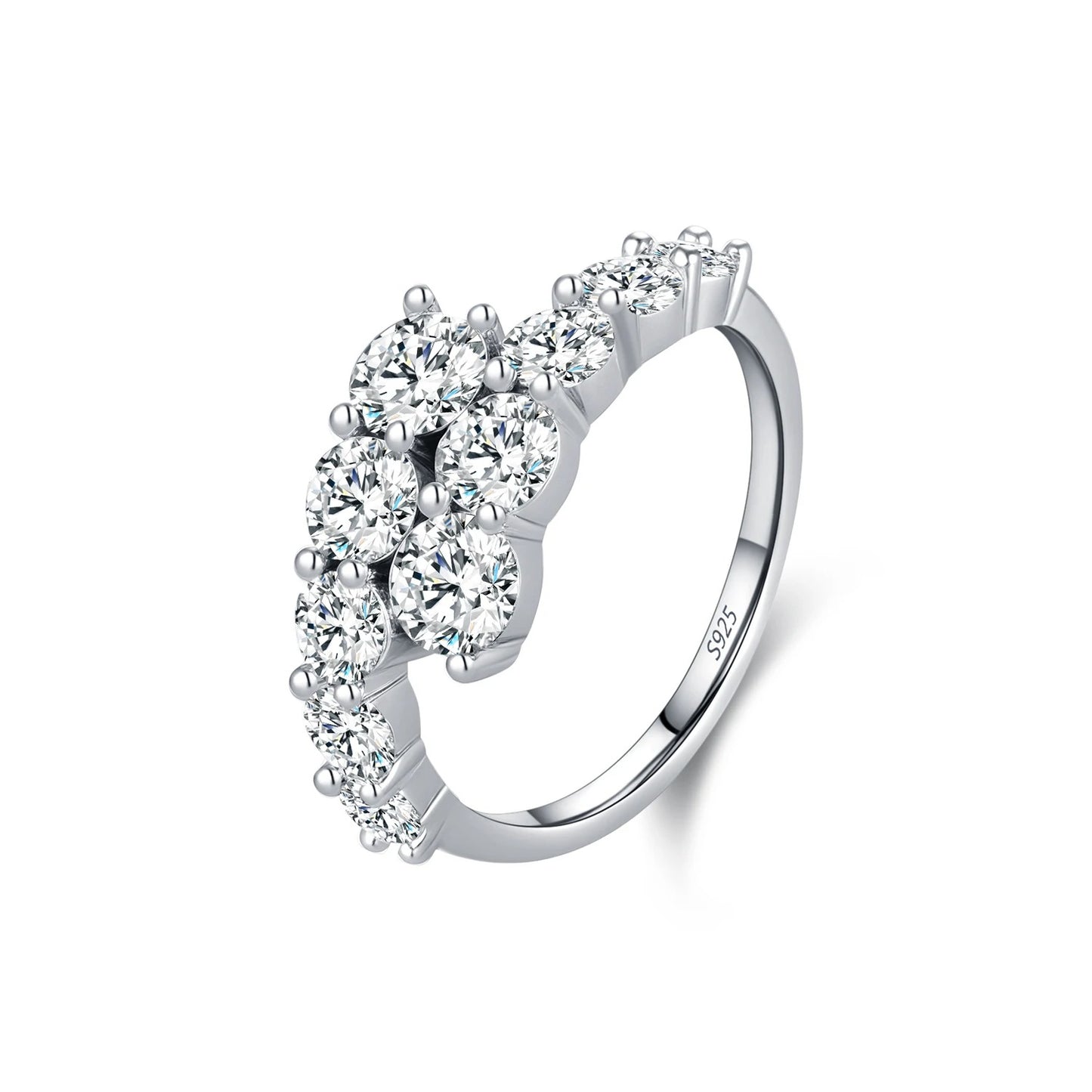 Round CZ Eternity Ring – 925 Sterling Silver Wedding Band