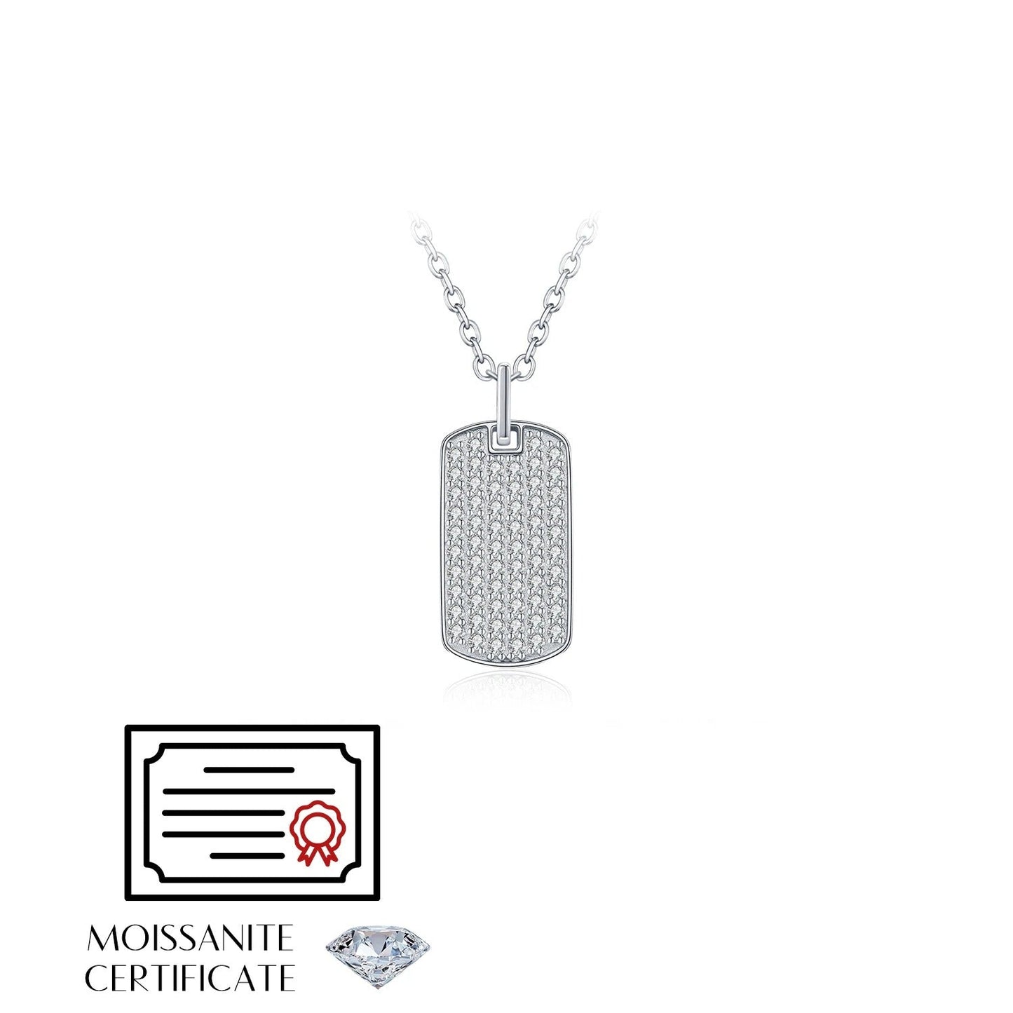 D Colour VVS1 Moissanite Rectangle Pendant Necklace – 925 Sterling Silver Trendy Fine Jewellery