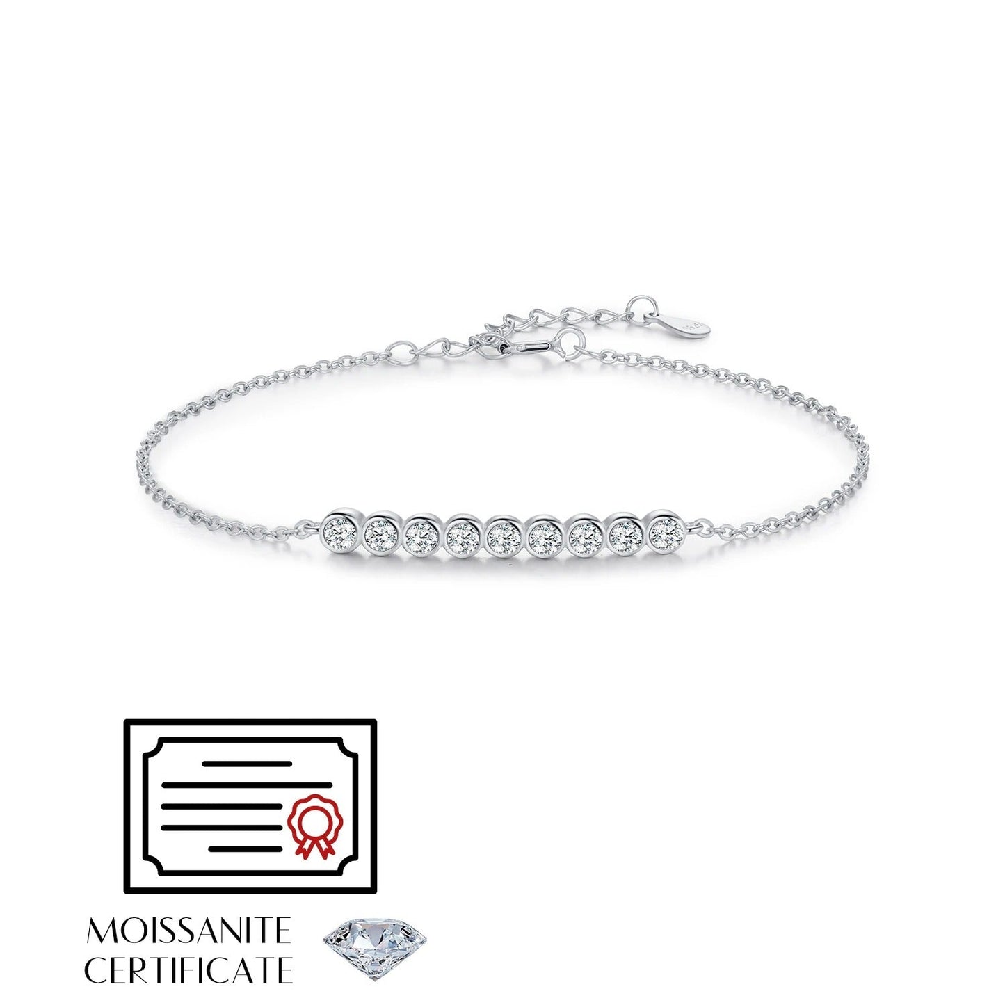 Moissanite Chain Bracelet – D Colour VVS1 | 925 Sterling Silver